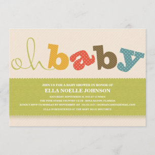 OH BABY. INVITATIE VAN COLORFUL BABY SHOWER KAART