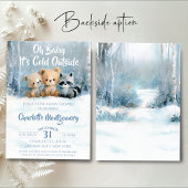 Oh Baby its cold outside Blue Baby Shower Kaart