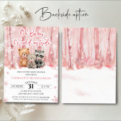 Oh Baby its cold outside Pink Baby Shower Kaart