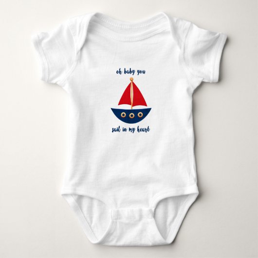 Oh Baby je zag in mijn hart zandboot T-shirt (Voorkant)