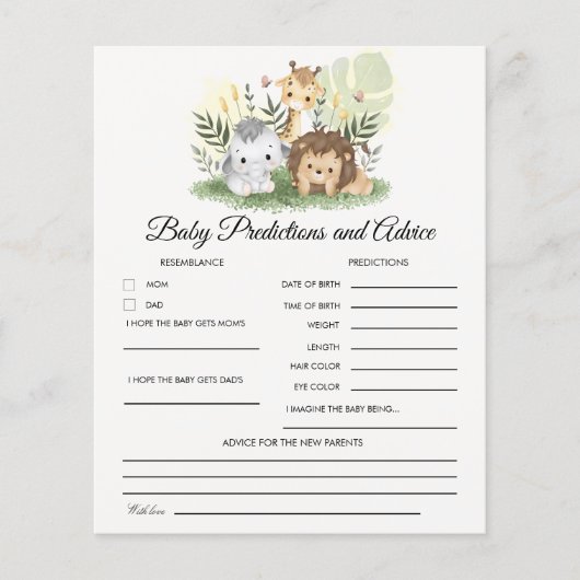 Oh Baby, Jungle Animals Baby Shower (Voorkant)