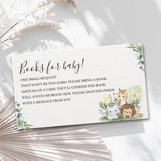 Oh Baby, Jungle Animals Baby Shower Informatiekaartje
