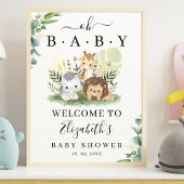Oh Baby Jungle Baby Shower Boy Poster