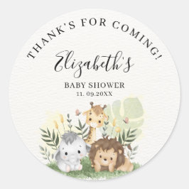 Oh Baby Jungle Baby Shower Boy Ronde Sticker