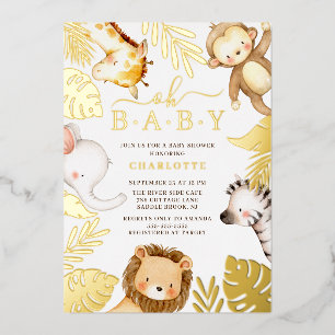 Oh Baby Jungle Baby Shower Folie Uitnodiging