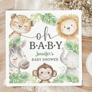 Oh Baby Jungle Baby Shower Safari Dieren Papier Servet