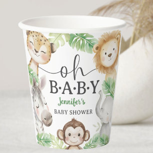 Oh Baby Jungle Baby Shower Safari Dieren Papieren Bekers