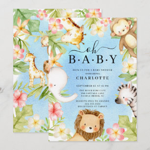 Oh Baby Jungle Baby Shower Uitnodiging