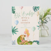 Oh Baby! Jungle Safari Baby Shower Invitation Kaart (Staand voorkant)