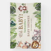 Oh Baby Jungle Safari Baby Shower Slagzin Spandoek (Verticaal)