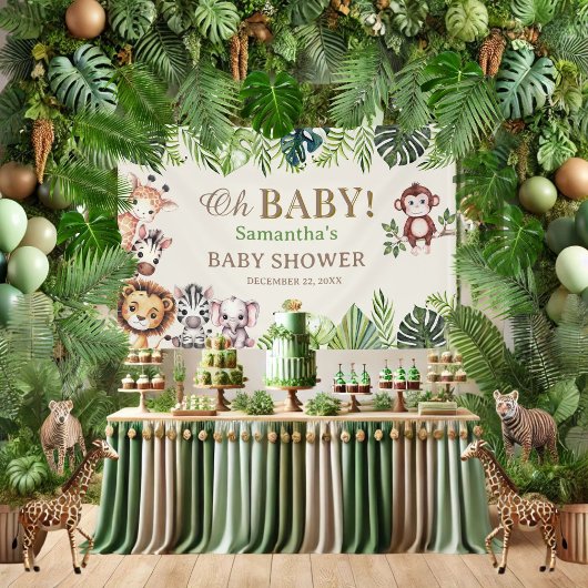 Oh Baby Jungle Safari Baby Shower Slagzin Spandoek