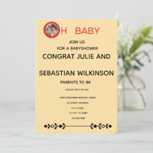 Oh Baby Kat Afbeelding Baby Shower Ecru Kaart