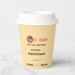 Oh Baby Kat Afbeelding Baby Shower Ecru Papieren Bekers