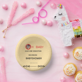 Oh Baby Kat Afbeelding Baby Shower Ecru Papieren Kommen