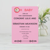 Oh Baby Kat Afbeelding Baby Shower Kaart (Staand voorkant)