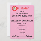 Oh Baby Kat Afbeelding Baby Shower Kaart (Voorkant)