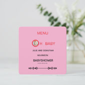 Oh Baby Kat Afbeelding Baby Shower  Menu (Staand voorkant)