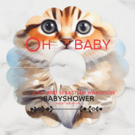 Oh Baby Kat Afbeelding Baby Shower Wijnglaslabel