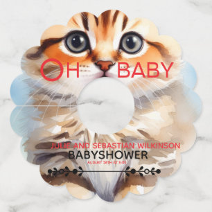 Oh Baby Kat Afbeelding Baby Shower Wijnglaslabel