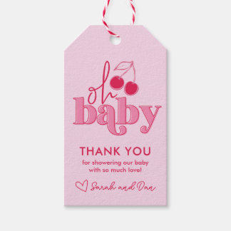 "Oh Baby" Kers op Taart Bedankt Cadeaubijsluiter Cadeaulabel