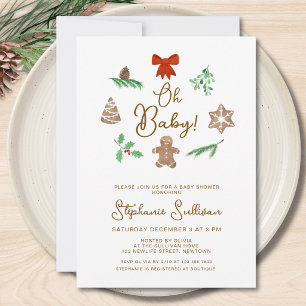 Oh Baby Kerst Baby Shower Kaart