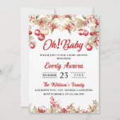 Oh! Baby Kerst Bloemen Baby shower Kaart (Voorkant)