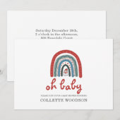 Oh Baby kerstfeestdag Boho regenboogBaby shower Kaart (Voorkant / Achterkant)