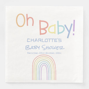 Oh Baby! Kleurrijke Regenboog Baby Shower Servet