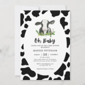 Oh Baby Koe Theme Boy Baby shower Uitnodiging (Voorkant)