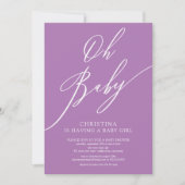 Oh Baby Lavendel Meisje Baby shower Kaart (Voorkant)