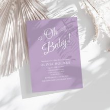 Oh Baby lavendel modern minimalistisch Baby shower