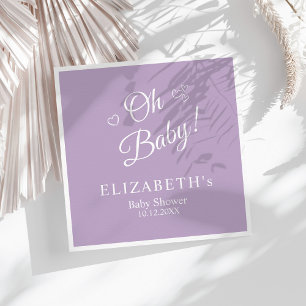 Oh Baby lavendel modern minimalistisch Baby shower Servet