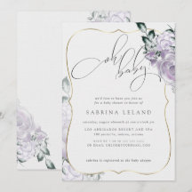 Oh Baby Lavender Floral Roos Chic Baby shower