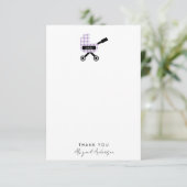 Oh Baby Lavender Gingham Pram Baby shower Bedankkaart (Staand voorkant)