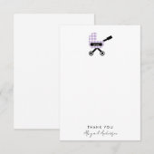 Oh Baby Lavender Gingham Pram Baby shower Bedankkaart (Voorkant / Achterkant)