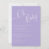 Oh Baby Lavender Paars Genderneutraal Baby shower Kaart (Voorkant)
