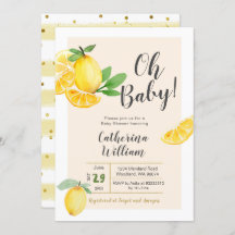 Oh Baby Lemon Baby shower Uitnodiging