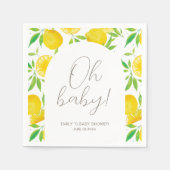 Oh Baby Lemon Waterverf Baby shower Servet (Voorkant)