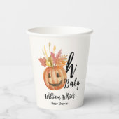 Oh Baby! Leuke pompoen Halloween Herfst Baby showe Papieren Bekers (Achterkant)