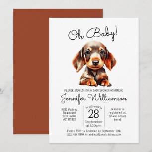 Oh Baby! Leuke Puppy Dog Terracotta Baby shower Kaart