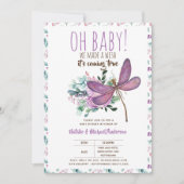 Oh Baby LIBELLE Wens een baby Shower Bloemen Kaart (Voorkant)