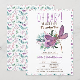 Oh Baby LIBELLE Wens een baby Shower Bloemen Kaart