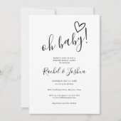 Oh Baby Liefde Hart Geslacht Onthulling Feest Kaart (Voorkant)