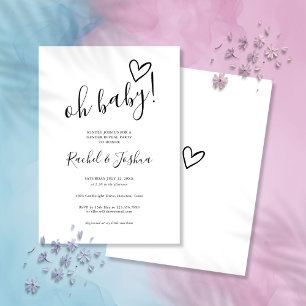 Oh Baby Liefde Hart Geslacht Onthulling Feest Kaart
