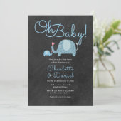 Oh Baby Lieve Olifanten Couples Baby Shower Kaart (Staand voorkant)