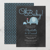 Oh Baby Lieve Olifanten Couples Baby Shower Kaart (Voorkant / Achterkant)