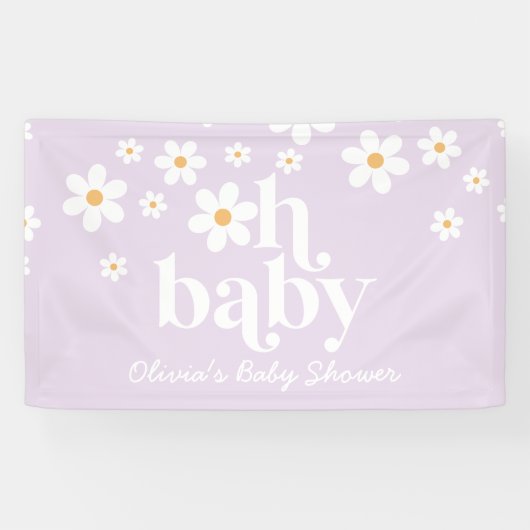 Oh Baby Lila Daisy boho douche Banner (Horizontaal)