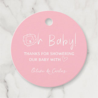 Oh Baby Lion en Heart Thank You Baby shower Bedankjes Labels