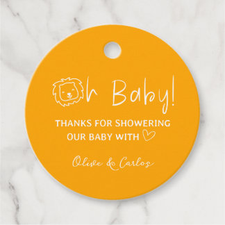Oh Baby Lion en Heart Thank You Baby shower Bedankjes Labels
