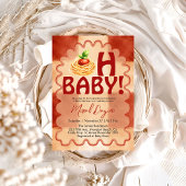 Oh Baby! Little Meatball Red Gingham Baby Shower Kaart